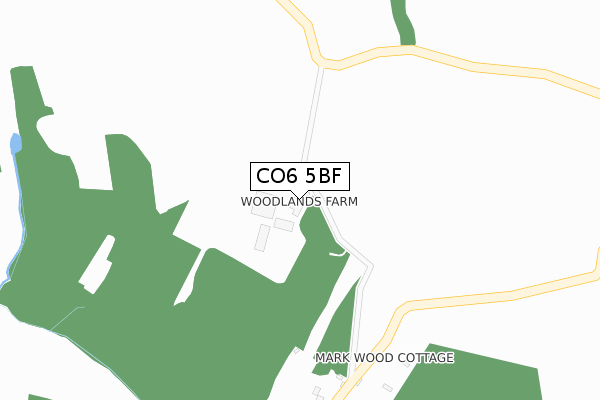 CO6 5BF map - large scale - OS Open Zoomstack (Ordnance Survey)