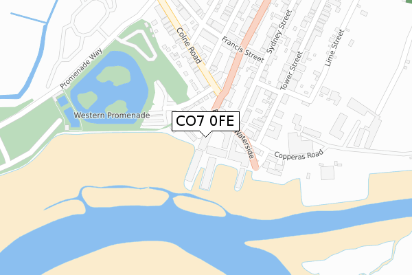CO7 0FE map - large scale - OS Open Zoomstack (Ordnance Survey)