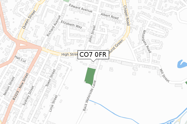 CO7 0FR map - large scale - OS Open Zoomstack (Ordnance Survey)