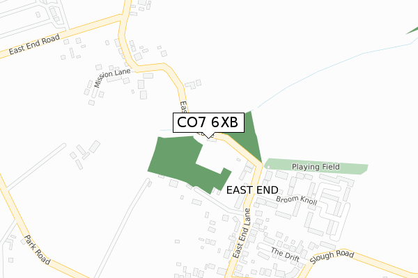 CO7 6XB map - large scale - OS Open Zoomstack (Ordnance Survey)