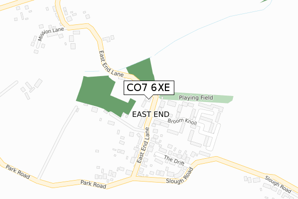 CO7 6XE map - large scale - OS Open Zoomstack (Ordnance Survey)