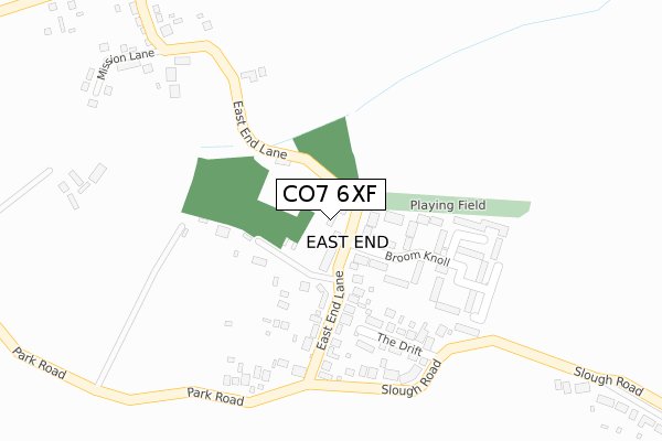 CO7 6XF map - large scale - OS Open Zoomstack (Ordnance Survey)