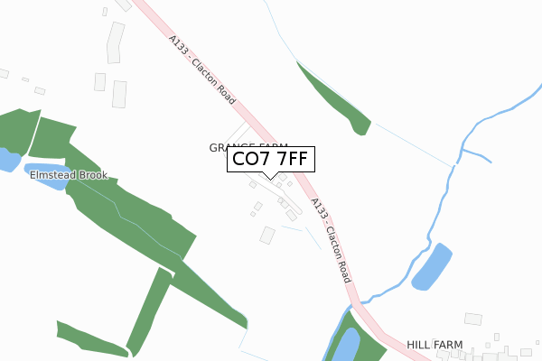 CO7 7FF map - large scale - OS Open Zoomstack (Ordnance Survey)