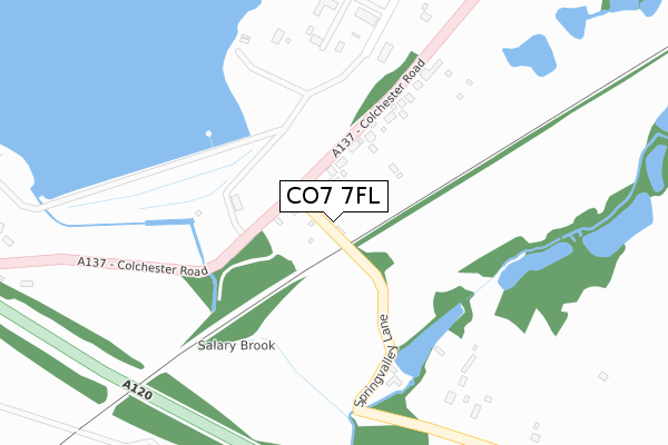 CO7 7FL map - large scale - OS Open Zoomstack (Ordnance Survey)
