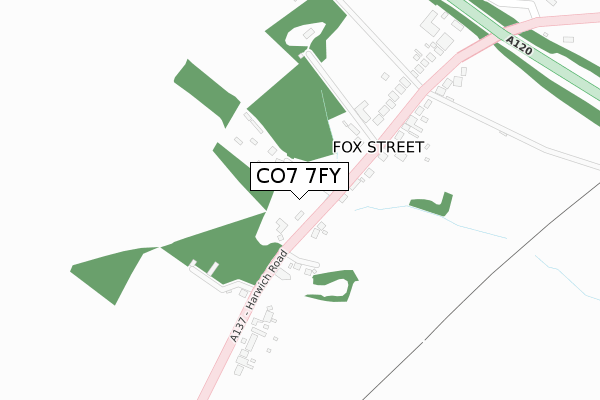 CO7 7FY map - large scale - OS Open Zoomstack (Ordnance Survey)
