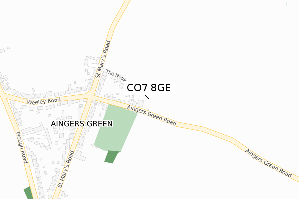 CO7 8GE map - large scale - OS Open Zoomstack (Ordnance Survey)