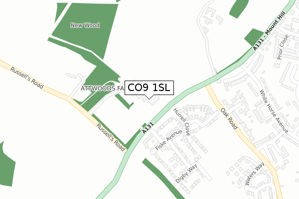 CO9 1SL map - large scale - OS Open Zoomstack (Ordnance Survey)