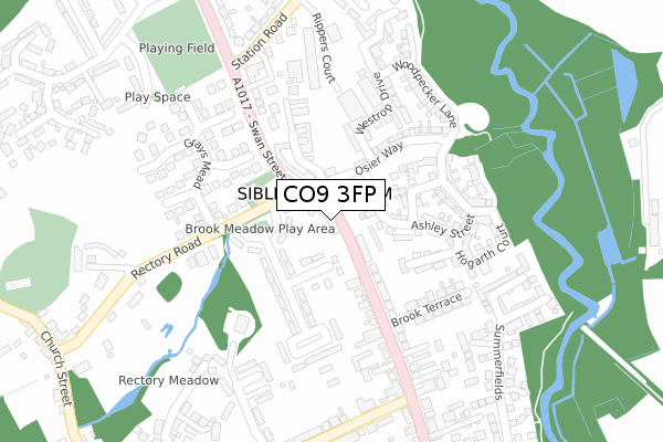 CO9 3FP map - large scale - OS Open Zoomstack (Ordnance Survey)