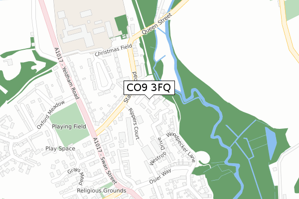 CO9 3FQ map - large scale - OS Open Zoomstack (Ordnance Survey)