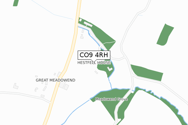 CO9 4RH map - large scale - OS Open Zoomstack (Ordnance Survey)