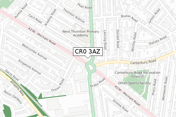 CR0 3AZ map - large scale - OS Open Zoomstack (Ordnance Survey) CR0 3AZ map - large scale - OS Open Zoomstack (Ordnance Survey)