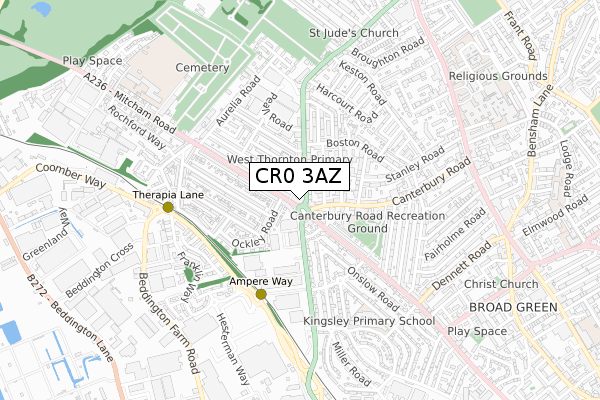 CR0 3AZ map - small scale - OS Open Zoomstack (Ordnance Survey) CR0 3AZ map - small scale - OS Open Zoomstack (Ordnance Survey)