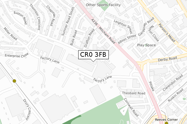 CR0 3FB map - large scale - OS Open Zoomstack (Ordnance Survey) CR0 3FB map - large scale - OS Open Zoomstack (Ordnance Survey)