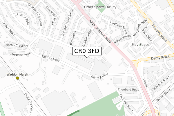 CR0 3FD map - large scale - OS Open Zoomstack (Ordnance Survey) CR0 3FD map - large scale - OS Open Zoomstack (Ordnance Survey)