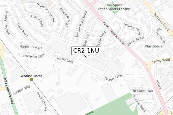 CR2 1NU map - large scale - OS Open Zoomstack (Ordnance Survey)