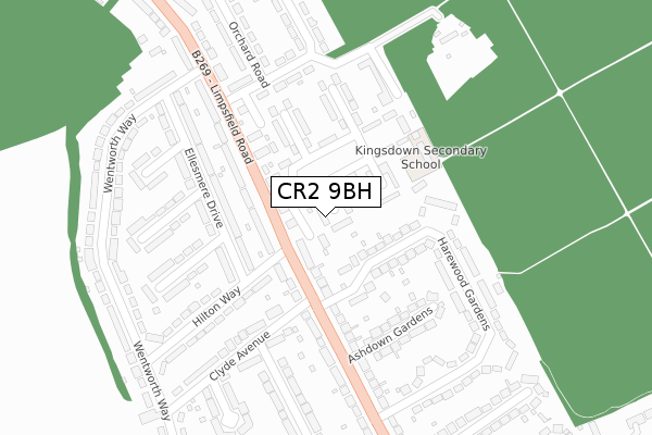 CR2 9BH map - large scale - OS Open Zoomstack (Ordnance Survey)