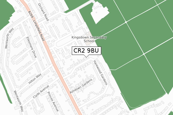 CR2 9BU map - large scale - OS Open Zoomstack (Ordnance Survey) CR2 9BU map - large scale - OS Open Zoomstack (Ordnance Survey)