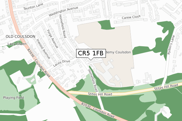 CR5 1FB map - large scale - OS Open Zoomstack (Ordnance Survey)