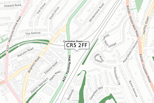 CR5 2FF map - large scale - OS Open Zoomstack (Ordnance Survey)