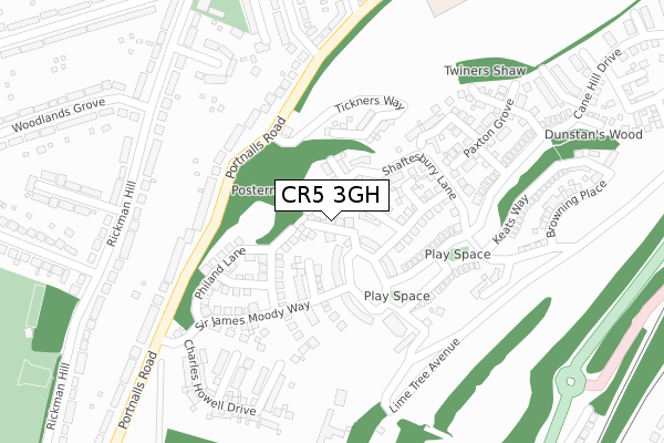 CR5 3GH map - large scale - OS Open Zoomstack (Ordnance Survey)