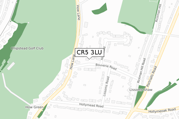 CR5 3LU map - large scale - OS Open Zoomstack (Ordnance Survey)