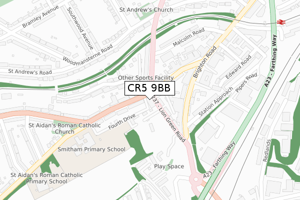 CR5 9BB map - large scale - OS Open Zoomstack (Ordnance Survey) CR5 9BB map - large scale - OS Open Zoomstack (Ordnance Survey)