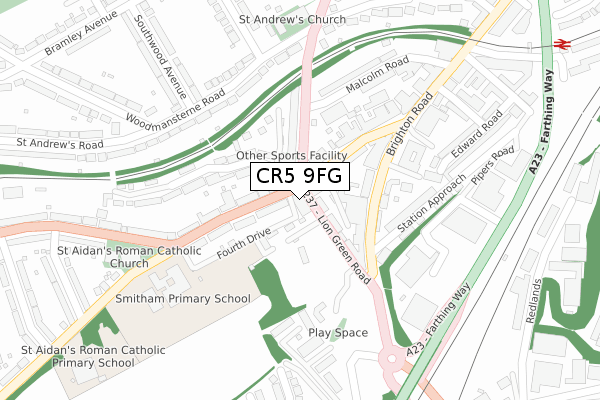 CR5 9FG map - large scale - OS Open Zoomstack (Ordnance Survey) CR5 9FG map - large scale - OS Open Zoomstack (Ordnance Survey)