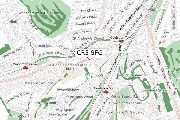 CR5 9FG map - small scale - OS Open Zoomstack (Ordnance Survey) CR5 9FG map - small scale - OS Open Zoomstack (Ordnance Survey)