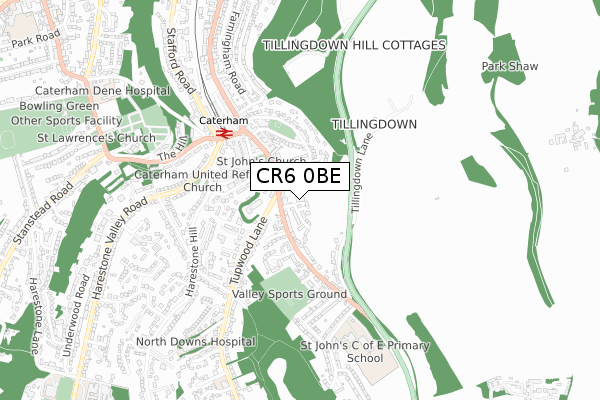 CR6 0BE map - small scale - OS Open Zoomstack (Ordnance Survey)