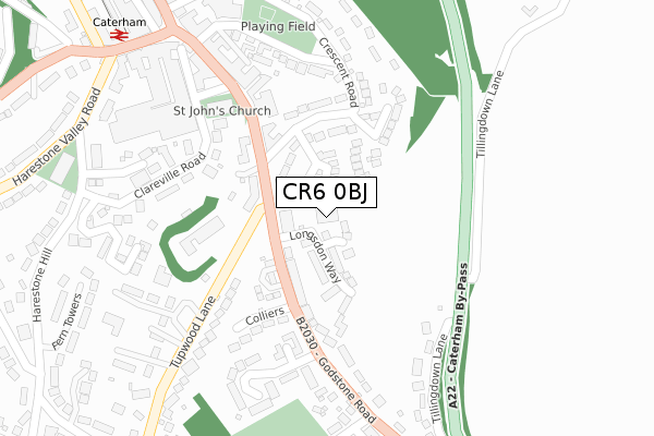 CR6 0BJ map - large scale - OS Open Zoomstack (Ordnance Survey)