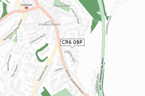 CR6 0BP map - large scale - OS Open Zoomstack (Ordnance Survey)