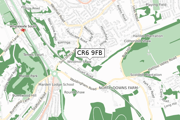 CR6 9FB map - small scale - OS Open Zoomstack (Ordnance Survey)