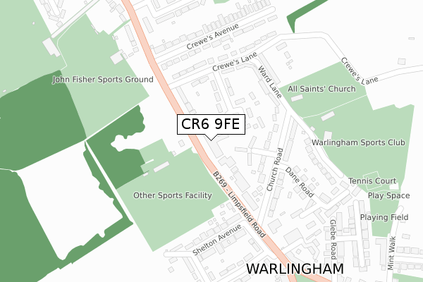CR6 9FE map - large scale - OS Open Zoomstack (Ordnance Survey)