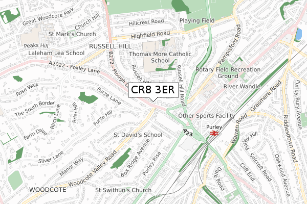 CR8 3ER map - small scale - OS Open Zoomstack (Ordnance Survey)