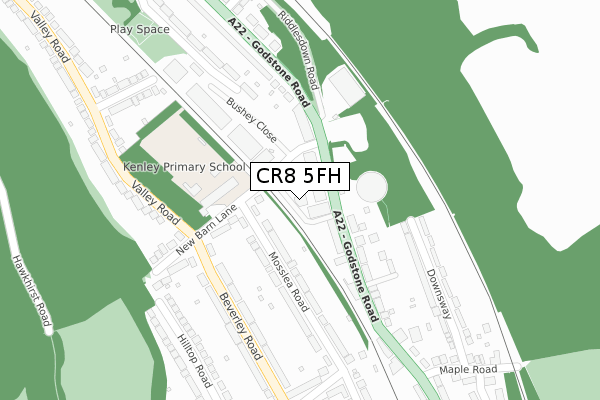 CR8 5FH map - large scale - OS Open Zoomstack (Ordnance Survey)