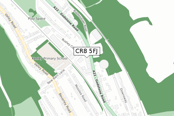 CR8 5FJ map - large scale - OS Open Zoomstack (Ordnance Survey)