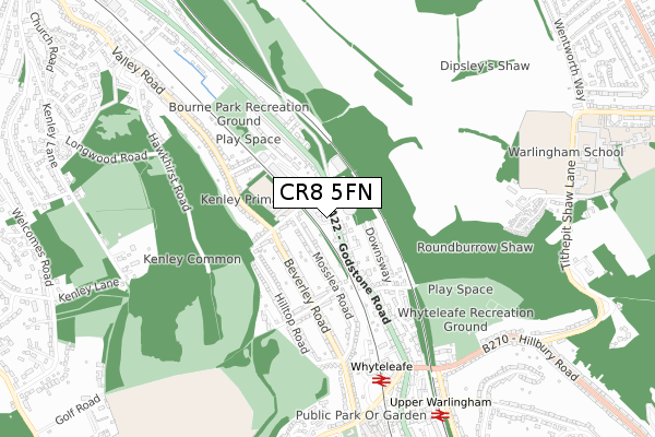 CR8 5FN map - small scale - OS Open Zoomstack (Ordnance Survey)