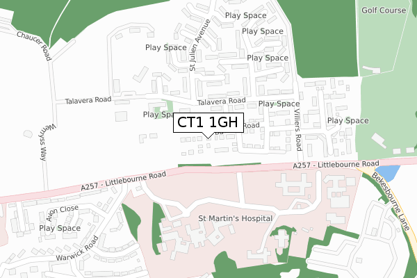 CT1 1GH map - large scale - OS Open Zoomstack (Ordnance Survey) CT1 1GH map - large scale - OS Open Zoomstack (Ordnance Survey)