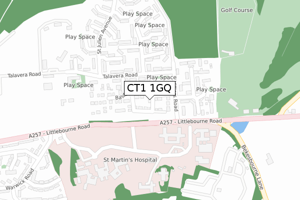 CT1 1GQ map - large scale - OS Open Zoomstack (Ordnance Survey) CT1 1GQ map - large scale - OS Open Zoomstack (Ordnance Survey)