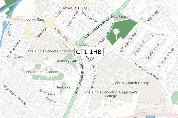CT1 1HB map - large scale - OS Open Zoomstack (Ordnance Survey) CT1 1HB map - large scale - OS Open Zoomstack (Ordnance Survey)