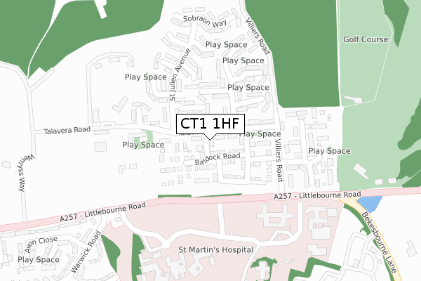 CT1 1HF map - large scale - OS Open Zoomstack (Ordnance Survey) CT1 1HF map - large scale - OS Open Zoomstack (Ordnance Survey)