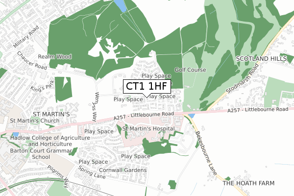 CT1 1HF map - small scale - OS Open Zoomstack (Ordnance Survey) CT1 1HF map - small scale - OS Open Zoomstack (Ordnance Survey)