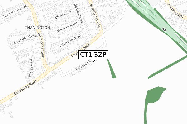 CT1 3ZP map - large scale - OS Open Zoomstack (Ordnance Survey)