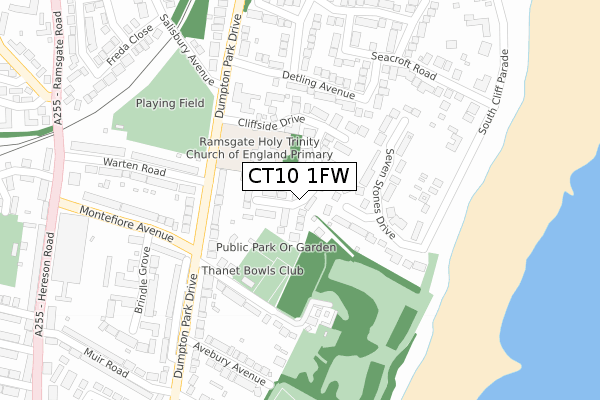 CT10 1FW map - large scale - OS Open Zoomstack (Ordnance Survey)