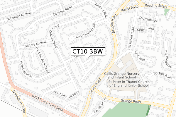 CT10 3BW map - large scale - OS Open Zoomstack (Ordnance Survey) CT10 3BW map - large scale - OS Open Zoomstack (Ordnance Survey)
