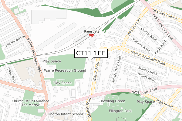 CT11 1EE map - large scale - OS Open Zoomstack (Ordnance Survey)