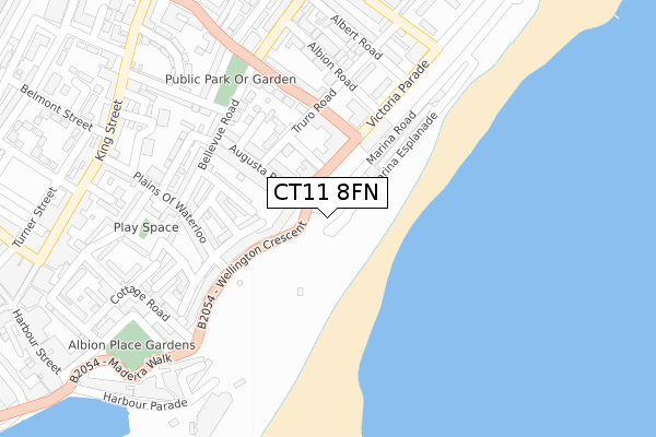 CT11 8FN map - large scale - OS Open Zoomstack (Ordnance Survey)