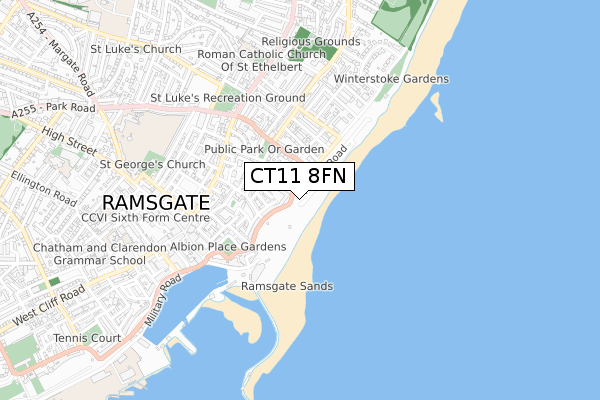 CT11 8FN map - small scale - OS Open Zoomstack (Ordnance Survey)