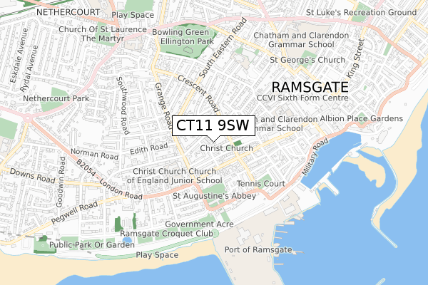 CT11 9SW map - small scale - OS Open Zoomstack (Ordnance Survey)