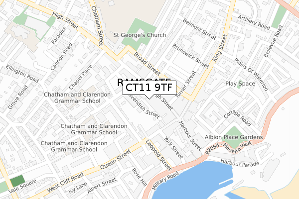 CT11 9TF map - large scale - OS Open Zoomstack (Ordnance Survey)